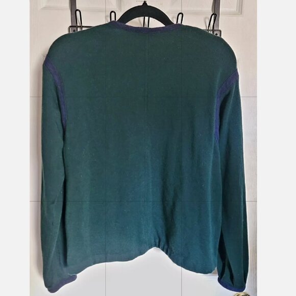 YSL Yves Saint Laurent Rive Gauche Vintage 80s Green Purple Sweater Top Sz 42 M - Picture 8 of 11